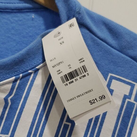 Disney Mickey Women’s Blue Sweatshirt, Size XS, NWT - Picture 3 of 6